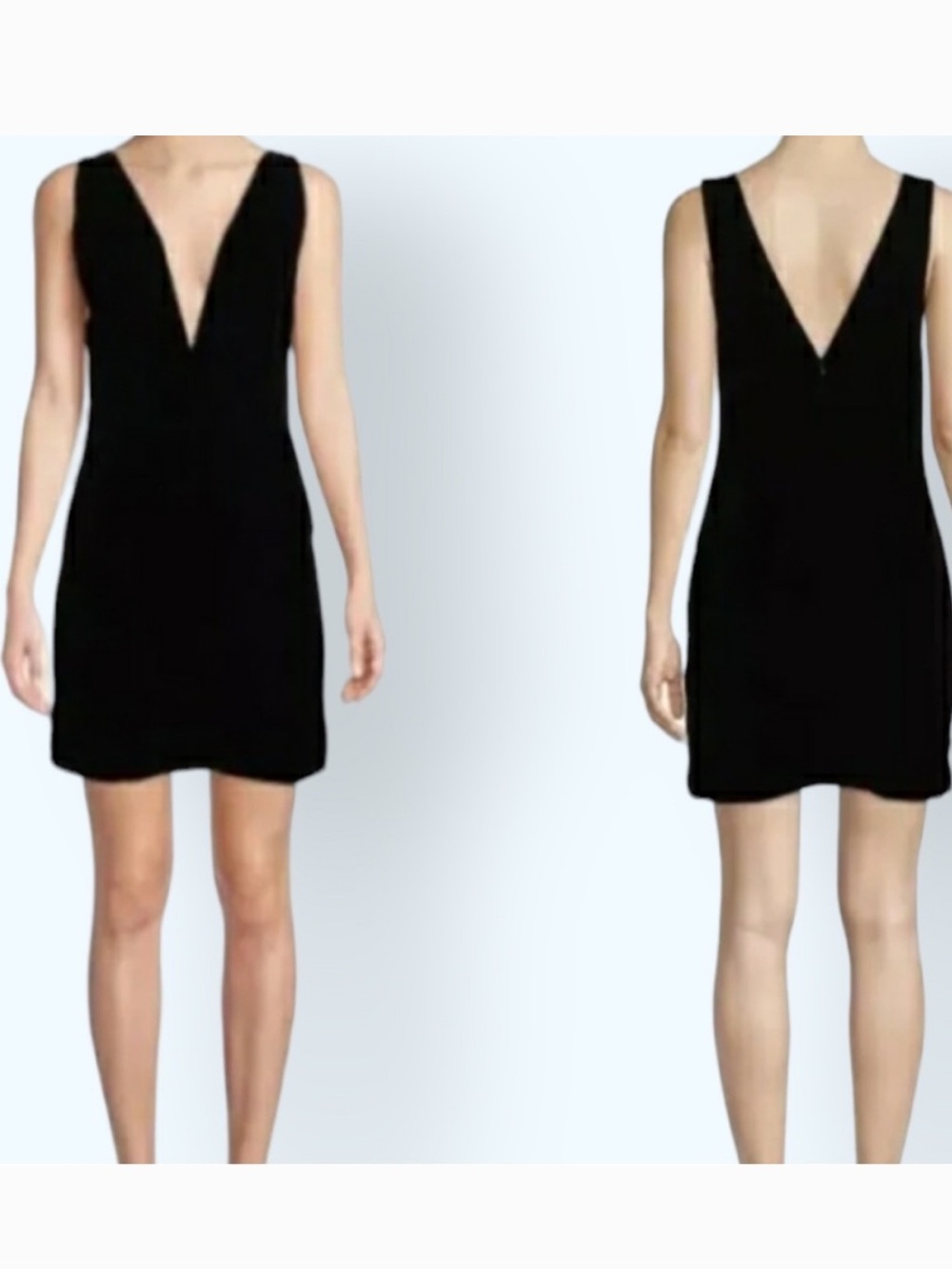 FREE PEOPLE Fame and Partners Black Velvet V-neck Dress